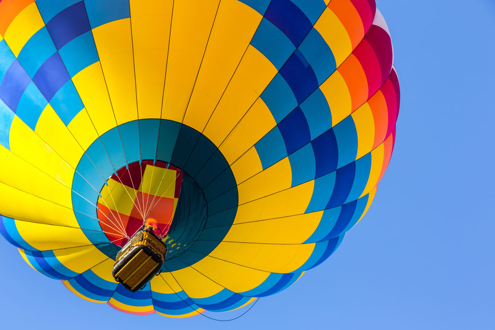 Hot air balloon floating in sky